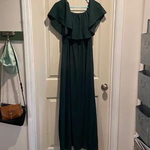 Dark green full length dress in size Large